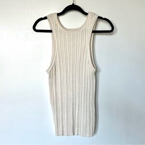 Anthropology cream knit tank top size XL
